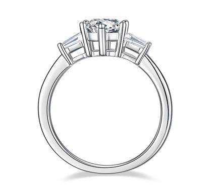 Crown - 1ct Moissanite Silver 925 Ring Plated in 18k Gold