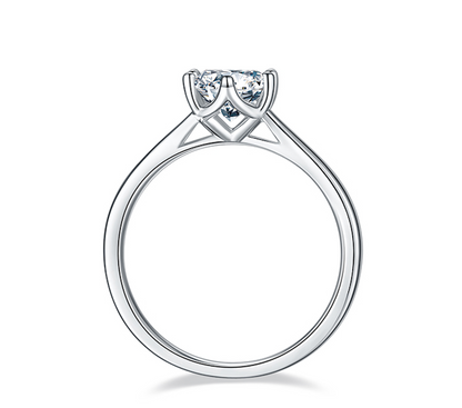 Simple Six Prong - 1ct Moissanite Silver 925 Ring Plated in 18k Gold