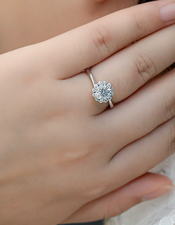 Flame - 1ct Moissanite Silver 925 Ring Plated in 18k Gold