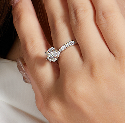 Wish - 1ct Moissanite Silver 925 Ring Plated in 18k Gold