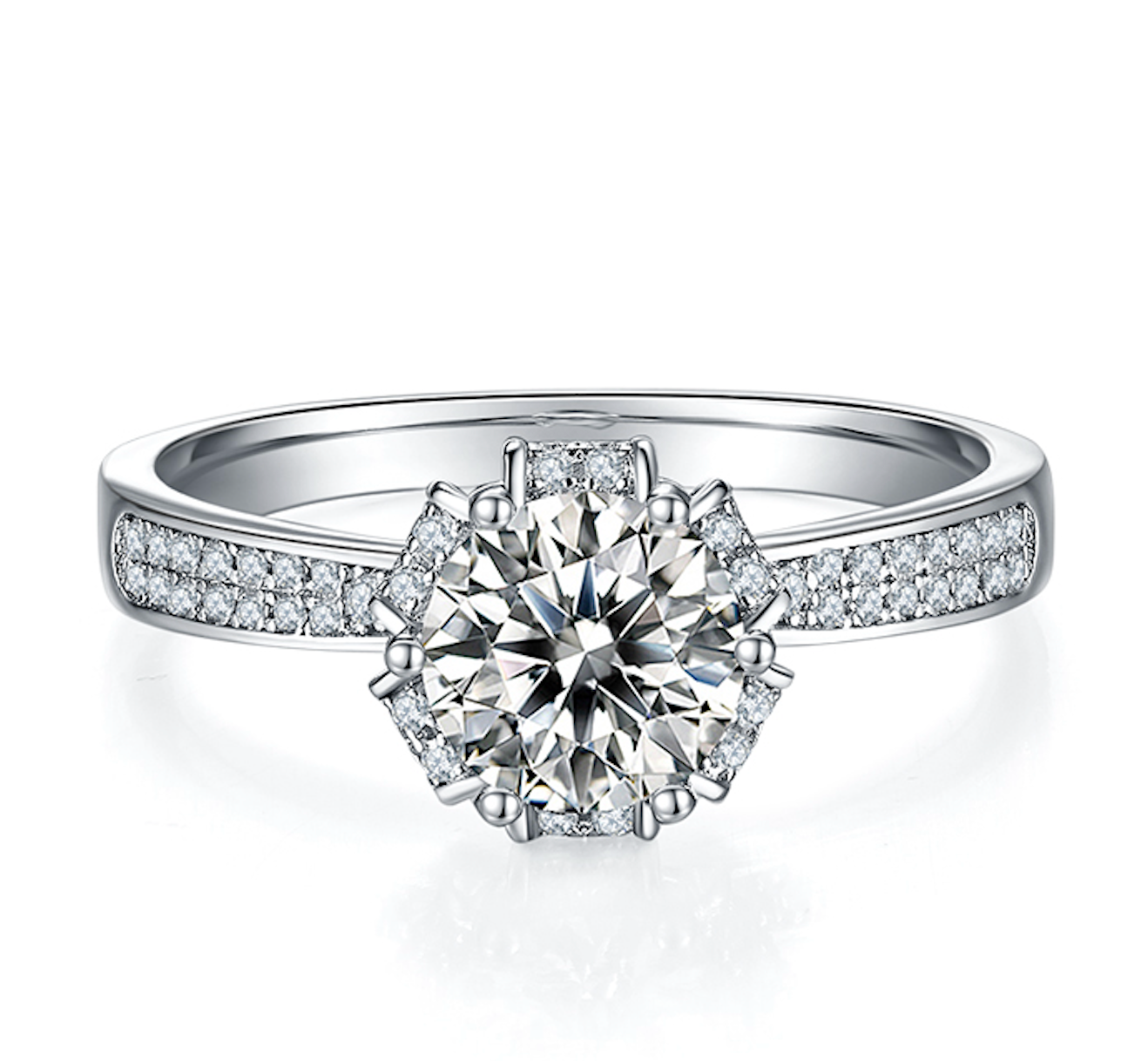 Wish - 1ct Moissanite Silver 925 Ring Plated in 18k Gold