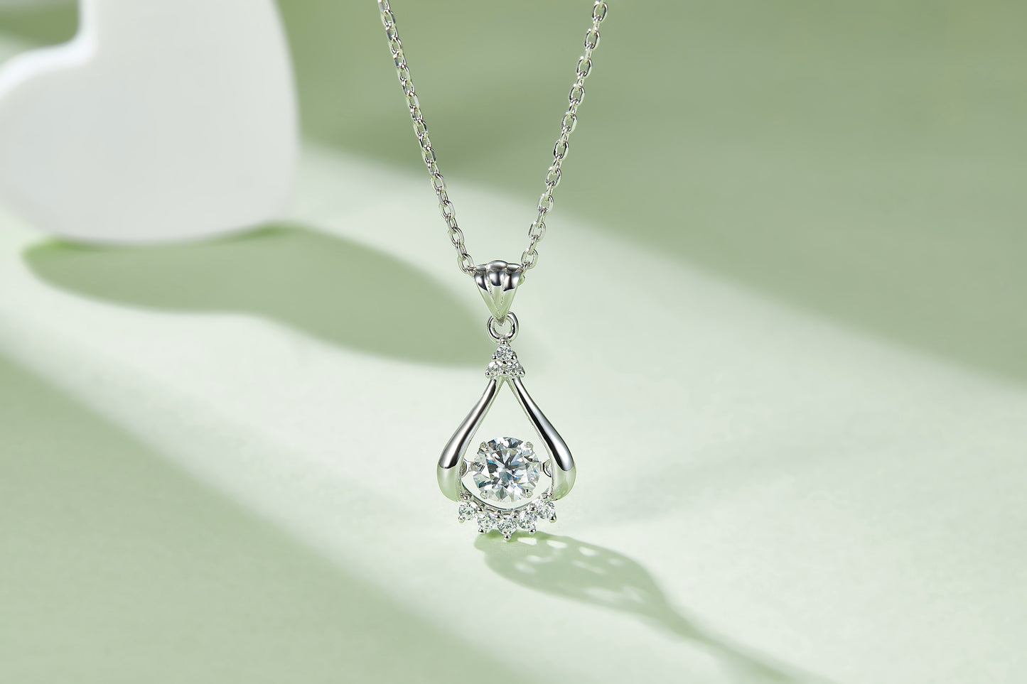 Tears of Happiness-Dancing Moissanite Silver 925 Pendant Plated in 18k Gold