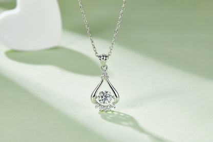 Tears of Happiness-Dancing Moissanite Silver 925 Pendant Plated in 18k Gold