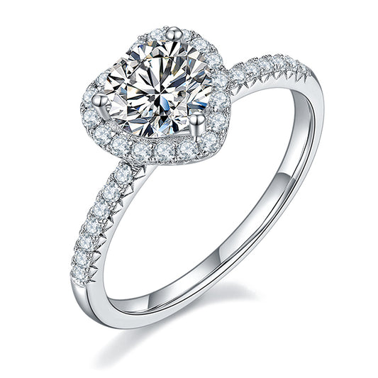 Heartbeat- 1ct Moissanite Silver 925 Ring Plated in 18k Gold