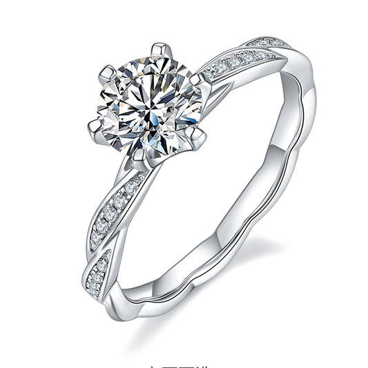 Vortex of Love - 1ct Moissanite Silver 925 Ring Plated in 18k Gold