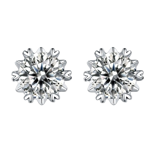 Snowflake-Silver 925 Earrings Plated in 18k Gold