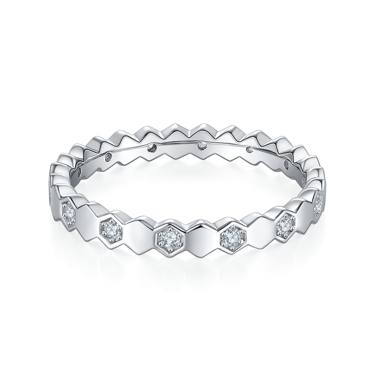 Nest- Moissanite Silver 925 Ring Plated in 18k Gold