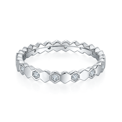 Nest- Moissanite Silver 925 Ring Plated in 18k Gold