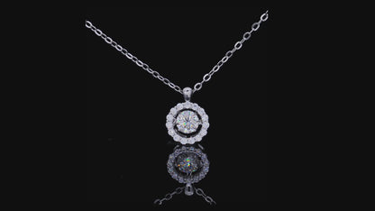 Circle-Dancing Moissanite Silver 925 Pendant Plated in 18k Gold