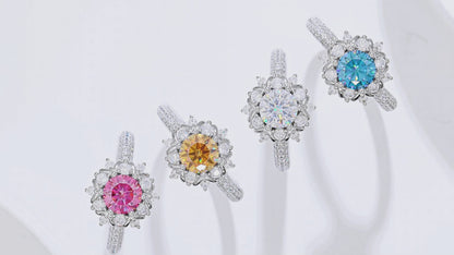 Phoenix Blossom - 1ct Moissanite Silver 925 Ring Plated in 18k Gold