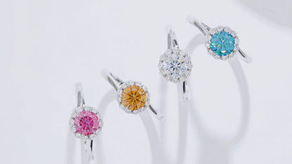 Flame - 1ct Moissanite Silver 925 Ring Plated in 18k Gold