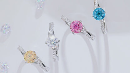 Four Prong - 1ct Moissanite Silver 925 Ring Plated in 18k Gold