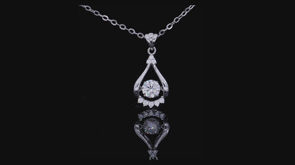Tears of Happiness-Dancing Moissanite Silver 925 Pendant Plated in 18k Gold