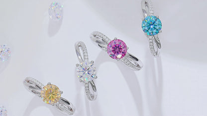 Embrace - 1ct Moissanite Silver 925 Ring Plated in 18k Gold