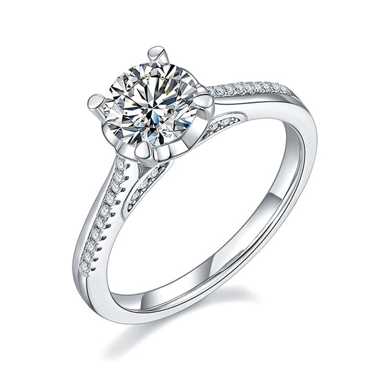 Tale of the Sea- 1ct Moissanite Silver 925 Ring Plated in 18k Gold