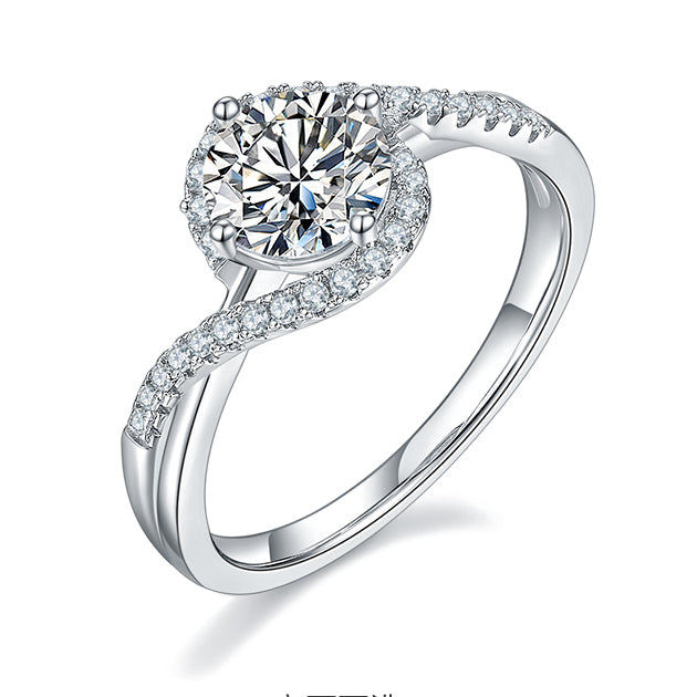 Duality - 1ct Moissanite Silver 925 Ring Plated in 18k Gold