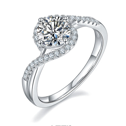 Duality - 1ct Moissanite Silver 925 Ring Plated in 18k Gold
