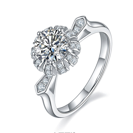 Sun - 1ct Moissanite Silver 925 Ring Plated in 18k Gold